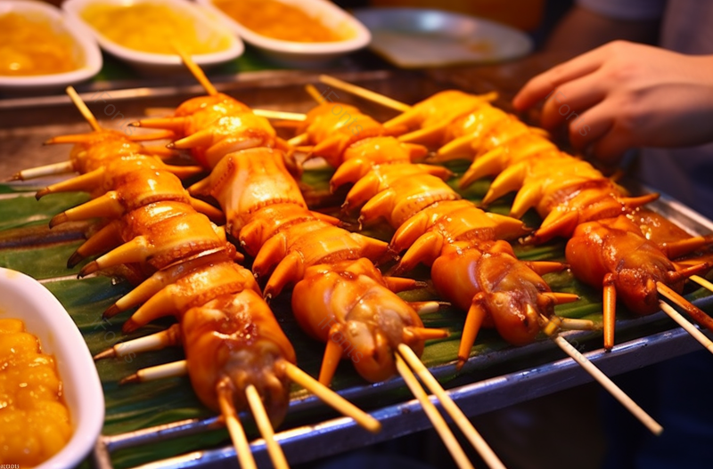 特色美食自助碳烤烤鱿鱼高清摄影,高清,摄影图,摄影图片,图片大全,摄影图免费下载